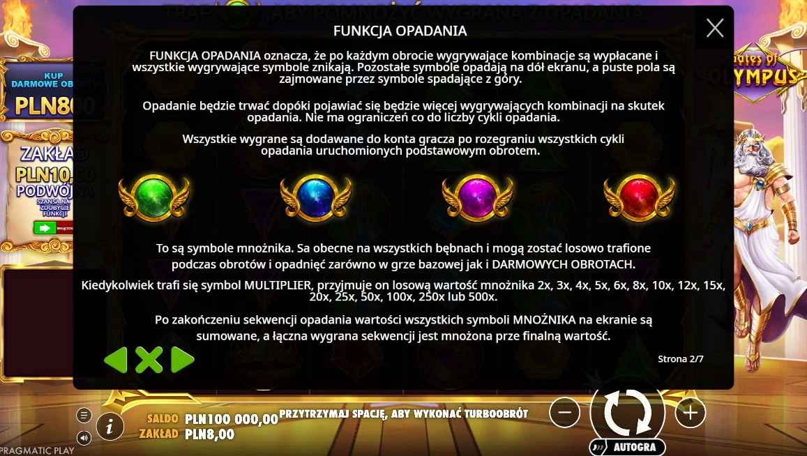 gates of olympus opadanie