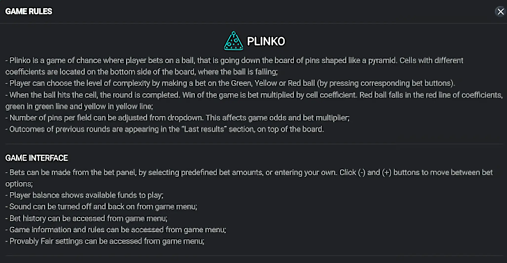 Gra Plinko